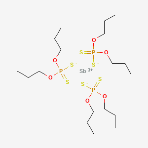 molecular formula C18H42O6P3S6S B3367026 Antimony O,O'-di-n-propyl phosphorodithioate CAS No. 15874-48-3