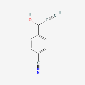 molecular formula C10H7NO B3367041 4-(1-Hydroxy-2-propyn-1-yl)benzonitrile CAS No. 1595-70-6