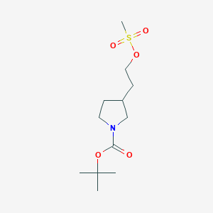 molecular formula C12H23NO5S B3367054 tert-Butyl 3-(2-((methylsulfonyl)oxy)ethyl)pyrrolidine-1-carboxylate CAS No. 160132-53-6