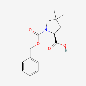molecular formula C15H19NO4 B3367065 (S)-1-Cbz-4,4-dimethyl-pyrrolidine-2-carboxylic acid CAS No. 1612854-52-0