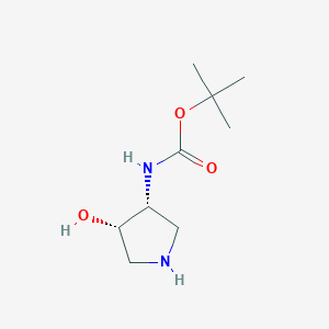 molecular formula C9H18N2O3 B3367072 (3R,4S)-(4-Hydroxy-pyrrolidin-3-yl)-carbamic acid tert-butyl ester CAS No. 1613023-55-4