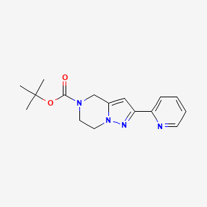 molecular formula C16H20N4O2 B3367116 tert-Butyl 2-(pyridin-2-yl)-6,7-dihydropyrazolo[1,5-a]pyrazine-5(4H)-carboxylate CAS No. 1624262-00-5