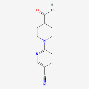 molecular formula C12H13N3O2 B3367130 1-(5-氰基吡啶-2-基)哌啶-4-羧酸 CAS No. 162997-28-6