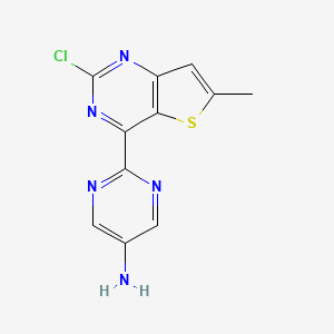 2-(2-Chloro-6-methylthieno[3,2-d]pyrimidin-4-yl)pyrimidin-5-amine