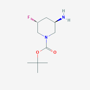 molecular formula C10H19FN2O2 B3367162 (3R,5R)-叔丁基3-氨基-5-氟哌啶-1-羧酸酯 CAS No. 1638772-27-6