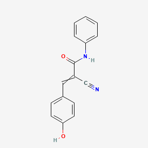 molecular formula C16H12N2O2 B3367193 2-cyano-3-(4-hydroxyphenyl)-N-phenylprop-2-enamide CAS No. 16435-08-8