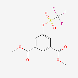 molecular formula C11H9F3O7S B3367242 5-[[(三氟甲基)磺酰基]氧基]对苯二甲酸二甲酯 CAS No. 168619-21-4