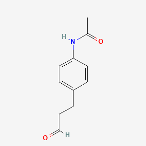 molecular formula C11H13NO2 B3367249 Acetamide, N-[4-(3-oxopropyl)phenyl]- CAS No. 169054-06-2