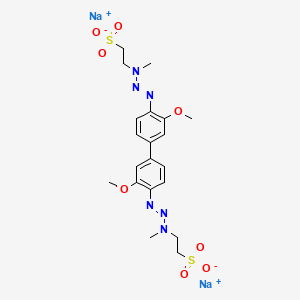 molecular formula C20H26N6Na2O8S2 B3367254 Disodium 2,2'-{(3,3'-dimethoxybiphenyl-4,4'-diyl)bis[(1e)-3-methyltriaz-1-ene-1,3-diyl]}diethanesulfonate CAS No. 17011-51-7