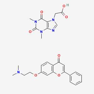 molecular formula C28H29N5O7 B3367288 Purine-7-acetic acid, 1,2,3,6-tetrahydro-1,3-dimethyl-2,6-dioxo-, compd. with 7-(2-(dimethylamino)ethoxy)flavone (1:1) CAS No. 1715-55-5