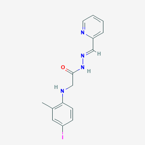 molecular formula C15H15IN4O B336730 2-(4-iodo-2-methylanilino)-N'-(2-pyridinylmethylene)acetohydrazide 