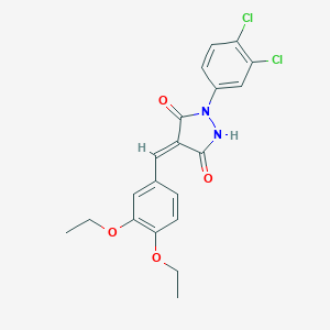 molecular formula C20H18Cl2N2O4 B336733 1-(3,4-Dichlorophenyl)-4-(3,4-diethoxybenzylidene)-3,5-pyrazolidinedione 