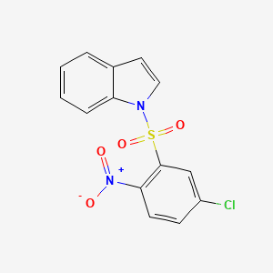 molecular formula C14H9ClN2O4S B3367330 1H-Indole, 1-((5-chloro-2-nitrophenyl)sulfonyl)- CAS No. 173908-26-4