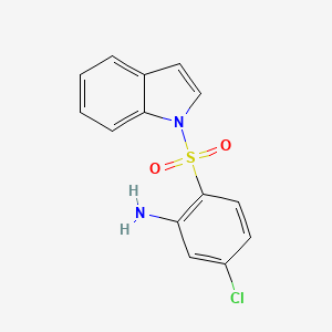 molecular formula C14H11ClN2O2S B3367331 1H-Indole, 1-((2-amino-4-chlorophenyl)sulfonyl)- CAS No. 173908-45-7