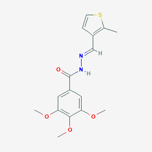 molecular formula C16H18N2O4S B336736 3,4,5-trimethoxy-N'-[(2-methyl-3-thienyl)methylene]benzohydrazide 