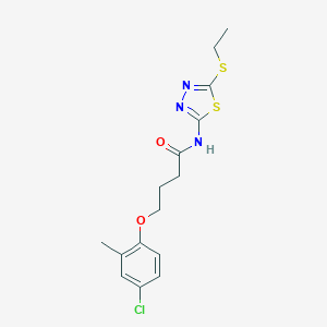 molecular formula C15H18ClN3O2S2 B336744 4-(4-chloro-2-methylphenoxy)-N-[5-(ethylsulfanyl)-1,3,4-thiadiazol-2-yl]butanamide 