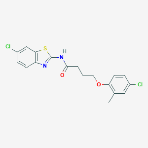 molecular formula C18H16Cl2N2O2S B336745 N-(6-chloro-1,3-benzothiazol-2-yl)-4-(4-chloro-2-methylphenoxy)butanamide 