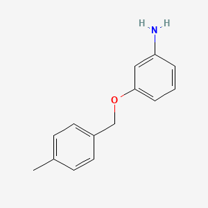 molecular formula C14H15NO B3367451 3-[(4-Methylphenyl)methoxy]aniline CAS No. 17823-89-1