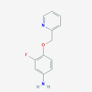 molecular formula C12H11FN2O B3367499 3-Fluoro-4-(pyridin-2-ylmethoxy)aniline CAS No. 179687-94-6