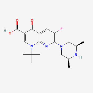 molecular formula C19H25FN4O3 B3367605 1-Tert-butyl-7-(3,5-dimethyl-piperazin-1-yl)-6-fluoro-4-oxo-1,4-dihydro-(1,8)naphthyridine-3-carboxylic acid CAS No. 182868-99-1