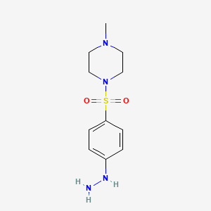 molecular formula C11H18N4O2S B3367627 1-(4-Hydrazinylbenzenesulfonyl)-4-methylpiperazine CAS No. 184708-08-5