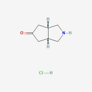 molecular formula C7H12ClNO B3367647 cis-Octahydrocyclopenta[c]pyrrol-5-one hydrochloride CAS No. 1872371-83-9