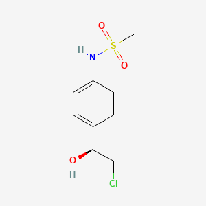 molecular formula C9H12ClNO3S B3367666 N-{4-[(1S)-2-chloro-1-hydroxyethyl]phenyl}methanesulfonamide CAS No. 187831-22-7