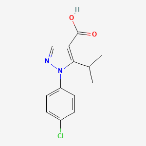 molecular formula C13H13ClN2O2 B3367667 1-(4-chlorophenyl)-5-(propan-2-yl)-1H-pyrazole-4-carboxylic acid CAS No. 187998-36-3