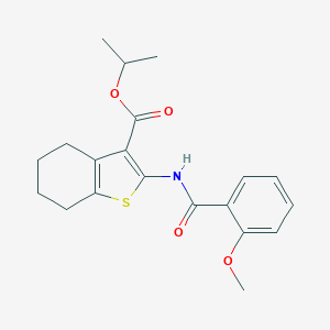 molecular formula C20H23NO4S B336768 Isopropyl 2-[(2-methoxybenzoyl)amino]-4,5,6,7-tetrahydro-1-benzothiophene-3-carboxylate 