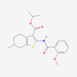molecular formula C21H25NO4S B336769 Isopropyl 2-[(2-methoxybenzoyl)amino]-6-methyl-4,5,6,7-tetrahydro-1-benzothiophene-3-carboxylate 