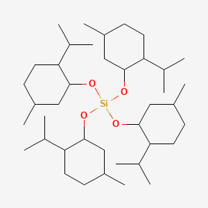 molecular formula C40H76O4Si B3367692 Tetramenthol, tetraester with silicic acid CAS No. 18888-09-0