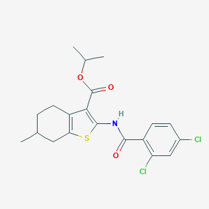 molecular formula C20H21Cl2NO3S B336770 Isopropyl 2-[(2,4-dichlorobenzoyl)amino]-6-methyl-4,5,6,7-tetrahydro-1-benzothiophene-3-carboxylate 