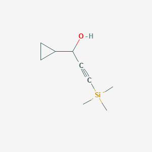 molecular formula C9H16OSi B3367727 1-Cyclopropyl-3-(trimethylsilyl)prop-2-yn-1-ol CAS No. 192315-00-7