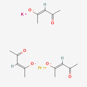 molecular formula C15H21KO6Pt B3367763 Potassium bis(1-acetyl-2-oxopropyl)(pentane-2,4-dionato-O,O')platinate CAS No. 19426-59-6