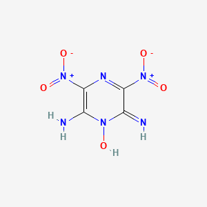 molecular formula C4H4N6O5 B3367769 6-Amino-2-imino-3,5-dinitropyrazin-1(2H)-ol CAS No. 194486-77-6