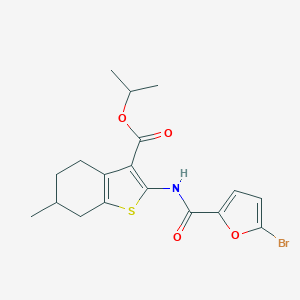 molecular formula C18H20BrNO4S B336778 Isopropyl 2-[(5-bromo-2-furoyl)amino]-6-methyl-4,5,6,7-tetrahydro-1-benzothiophene-3-carboxylate 