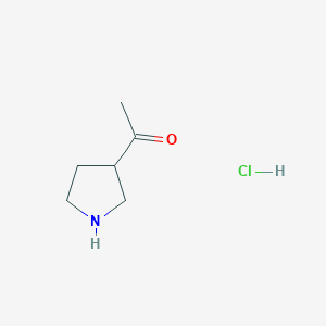 molecular formula C6H12ClNO B3367784 1-(Pyrrolidin-3-yl)ethanone hydrochloride CAS No. 1956364-14-9