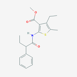 molecular formula C19H23NO3S B336779 Methyl 4-ethyl-5-methyl-2-[(2-phenylbutanoyl)amino]-3-thiophenecarboxylate 