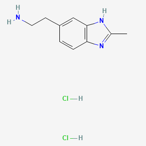 molecular formula C10H15Cl2N3 B3367809 2-(2-Methyl-1H-benzoimidazol-5-yl)-ethylamine dihydrochloride CAS No. 1965309-28-7