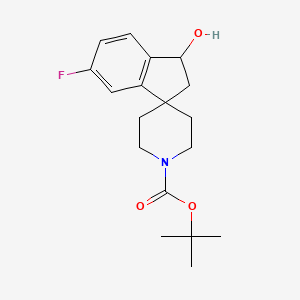 molecular formula C18H24FNO3 B3367817 tert-Butyl 3-hydroxy-6-fluoro-2,3-dihydrospiro[indene-1,4'-piperidine]-1'-carboxylate CAS No. 1965310-09-1