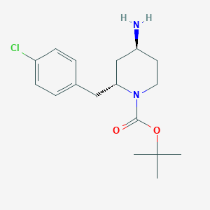 molecular formula C17H25ClN2O2 B3367822 (2R,4S)-tert-butyl 4-amino-2-(4-chlorobenzyl)piperidine-1-carboxylate CAS No. 1965310-20-6