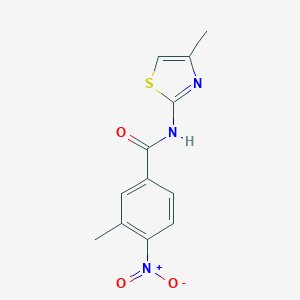 molecular formula C12H11N3O3S B336783 3-methyl-N-(4-methyl-1,3-thiazol-2-yl)-4-nitrobenzamide 