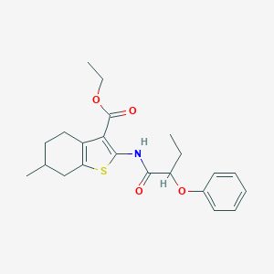 molecular formula C22H27NO4S B336784 Ethyl 6-methyl-2-[(2-phenoxybutanoyl)amino]-4,5,6,7-tetrahydro-1-benzothiophene-3-carboxylate 