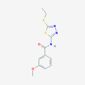 molecular formula C12H13N3O2S2 B336786 N-[5-(ethylsulfanyl)-1,3,4-thiadiazol-2-yl]-3-methoxybenzamide 