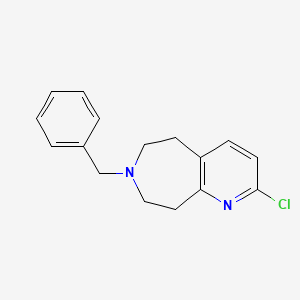 molecular formula C16H17ClN2 B3367899 2-Chloro-6,7,8,9-tetrahydro-7-(phenylmethyl)-5H-pyrido[2,3-D]azepine CAS No. 200811-67-2