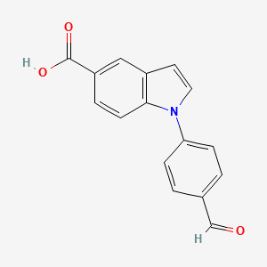 molecular formula C16H11NO3 B3367917 1-(4-Formylphenyl)-1h-indole-5-carboxylic acid CAS No. 201036-31-9