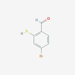 molecular formula C7H5BrOS B3367937 4-Bromo-2-mercaptobenzaldehyde CAS No. 20142-20-5