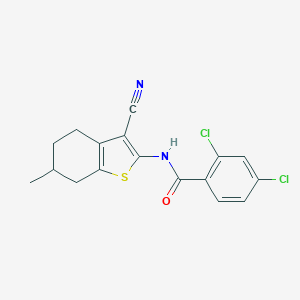 molecular formula C17H14Cl2N2OS B336794 2,4-dichloro-N-(3-cyano-6-methyl-4,5,6,7-tetrahydro-1-benzothiophen-2-yl)benzamide 
