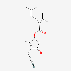 molecular formula C19H24O3 B3368075 Cyclopropanecarboxylic acid, 2,2-dimethyl-3-(2-methyl-1-propen-1-yl)-, (1S)-2-methyl-4-oxo-3-(2-propyn-1-yl)-2-cyclopenten-1-yl ester, (1R)- CAS No. 204244-85-9