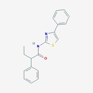 molecular formula C19H18N2OS B336813 2-phenyl-N-(4-phenyl-1,3-thiazol-2-yl)butanamide 